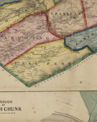 East Penn Township, Pennsylvania 1860 Old Town Map Custom Print - Monroe and Carbon Co.