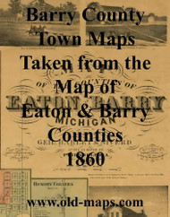 Map Cartouche, Eaton and Barry Co. Michigan 1860 Old Town Map Custom Print - Eaton and Barry Co.