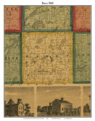 Barry, Michigan 1860 Old Town Map Custom Print - Eaton and Barry Co.