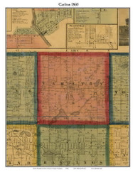 Carlton, Michigan 1860 Old Town Map Custom Print - Eaton and Barry Co.