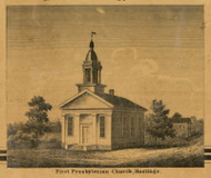 First Presbyterian Church, Michigan 1860 Old Town Map Custom Print - Eaton and Barry Co.