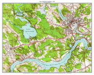 Lake Attitash and Amesbury 1952 - Custom USGS Old Topo Map - Massachusetts 7x7 Custom - Lakes Not Quabbin
