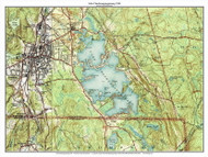 Lake Chaubunagungamaug 1946 - Custom USGS Old Topo Map - Massachusetts 7x7 Custom - Lakes Not Quabbin