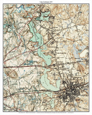 Lake Cochituate 1943 - Custom USGS Old Topo Map - Massachusetts 7x7 Custom - Lakes Not Quabbin