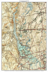 Lake Quinsigamond 1939-1944 - Custom USGS Old Topo Map - Massachusetts 7x7 Custom - Lakes Not Quabbin