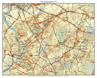 Walden Pond and Sandy Pond 1943 - Custom USGS Old Topo Map - Massachusetts 7x7 Custom - Lakes Not Quabbin
