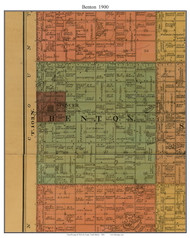 Benton  Spencer, South Dakota 1900 Old Town Map Custom Print - McCook Co.