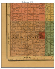 Bridgewater, South Dakota 1900 Old Town Map Custom Print - McCook Co.