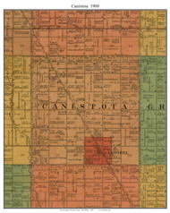 Canistota, South Dakota 1900 Old Town Map Custom Print - McCook Co.