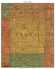 Emery, South Dakota 1900 Old Town Map Custom Print - McCook Co.
