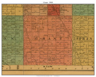Grant, South Dakota 1900 Old Town Map Custom Print - McCook Co.