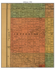 Jefferson, South Dakota 1900 Old Town Map Custom Print - McCook Co.