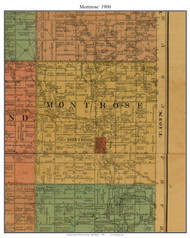 Montrose, South Dakota 1900 Old Town Map Custom Print - McCook Co.
