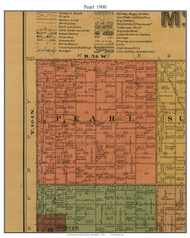 Pearl, South Dakota 1900 Old Town Map Custom Print - McCook Co.