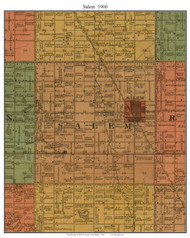 Salem, South Dakota 1900 Old Town Map Custom Print - McCook Co.