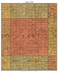 Adams, South Dakota 1898 Old Town Map Custom Print - Miner Co.