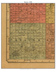 Beaver, South Dakota 1898 Old Town Map Custom Print - Miner Co.