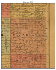 Clearwater, South Dakota 1898 Old Town Map Custom Print - Miner Co.