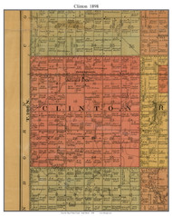 Clinton, South Dakota 1898 Old Town Map Custom Print - Miner Co.