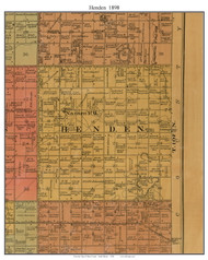 Henden, South Dakota 1898 Old Town Map Custom Print - Miner Co.