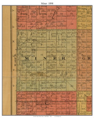 Miner, South Dakota 1898 Old Town Map Custom Print - Miner Co.