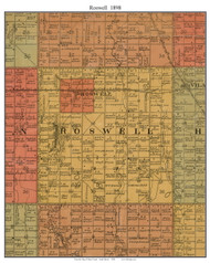 Roswell, South Dakota 1898 Old Town Map Custom Print - Miner Co.