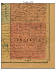 Vermillion, South Dakota 1898 Old Town Map Custom Print - Miner Co.