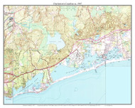 Charlestown Coastline 1987 - Custom USGS Old Topo Map - Rhode Island