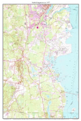 North Kingstown 1977 - Custom USGS Old Topo Map - Rhode Island