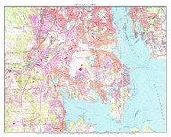Warwick 1984 - Custom USGS Old Topo Map - Rhode Island