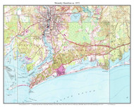 Westerly Shoreline 1972 - Custom USGS Old Topo Map - Rhode Island