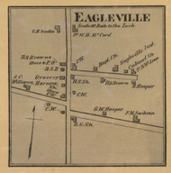 Eagleville Village, District 8, Tennessee 1878 Old Town Map Custom Print Rutherford Co.