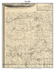 Ross, Indiana 1865 Old Town Map Custom Print - Boone & Clinton Co.