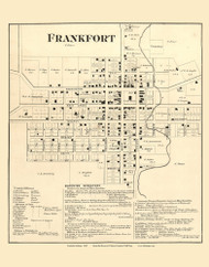 Frankfort Village,  Jackson, Indiana 1865 Old Town Map Custom Print - Boone & Clinton Co.