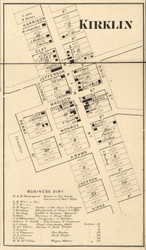 Kirklin, Kirklin, Indiana 1865 Old Town Map Custom Print - Boone & Clinton Co.