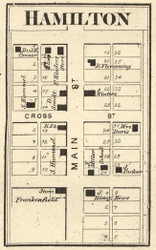 Hamilton Village, Madison, Indiana 1865 Old Town Map Custom Print - Boone & Clinton Co.