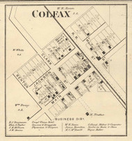 Colfax Village, Perry, Indiana 1865 Old Town Map Custom Print - Boone & Clinton Co.