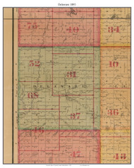 Delaware, South Dakota 1893 Old Town Map Custom Print - Lincoln Co.