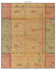 Lincoln, South Dakota 1893 Old Town Map Custom Print - Lincoln Co.