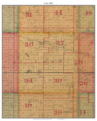 Lynn, South Dakota 1893 Old Town Map Custom Print - Lincoln Co.