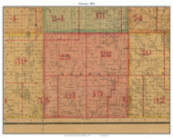 Norway, South Dakota 1893 Old Town Map Custom Print - Lincoln Co.