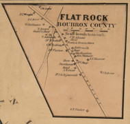 Flat Rock - Bourbon County, Kentucky 1861 Old Town Map Custom Print - Bourbon, Fayette, Clark, Jessamine, Woodford Co.