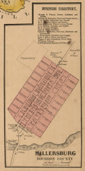 Millersburg - Bourbon County, Kentucky 1861 Old Town Map Custom Print - Bourbon, Fayette, Clark, Jessamine, Woodford Co.