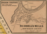 Ruddells Mills - Bourbon County, Kentucky 1861 Old Town Map Custom Print - Bourbon, Fayette, Clark, Jessamine, Woodford Co.