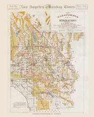 California and Nevada Deserts 1905, California 1905 - Old Map Reprint CA Regional