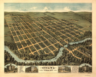 Ottawa, Kansas 1872 Bird's Eye View