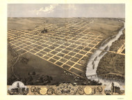 Topeka, Kansas 1869 Bird's Eye View