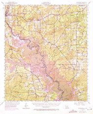 Logansport, Louisiana 1956 (1971) USGS Old Topo Map Reprint 15x15 TX Quad 334763