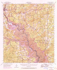 Logansport, Louisiana 1956 (1969) USGS Old Topo Map Reprint 15x15 TX Quad 334764