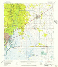 Orange, Texas 1955 (1956) USGS Old Topo Map Reprint 15x15 TX Quad 334892